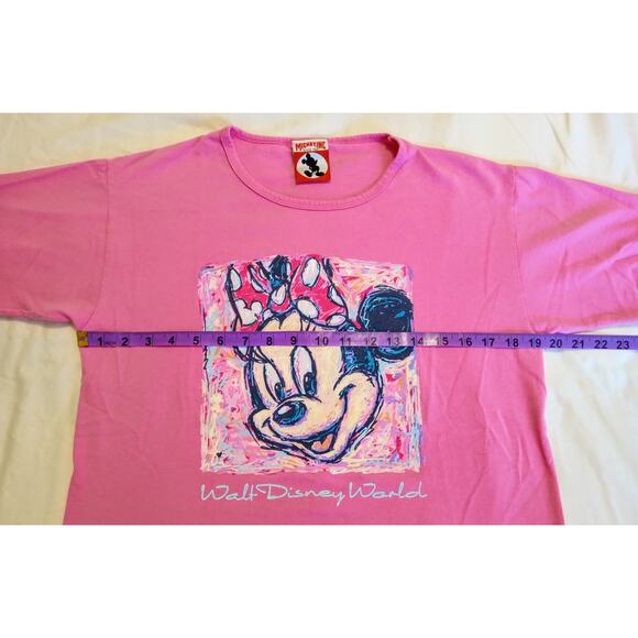 VTG 90s Mickey, Inc Minnie Puff Print Tee Walt Disney Co Single Stitch USA SZ M - Picture 9 of 11